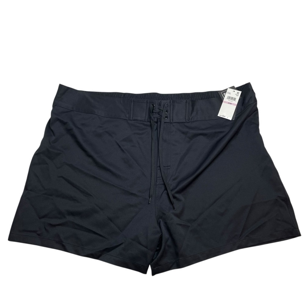 Island Escape Plus Size Beach Board Shorts Black 22W New with Tags